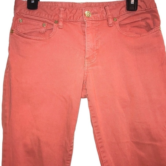 Tory Burch Alexa Cropped Skinny Pant Salmon Woman’s - Picture 2 of 12
